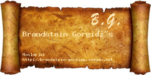 Brandstein Gorgiás névjegykártya